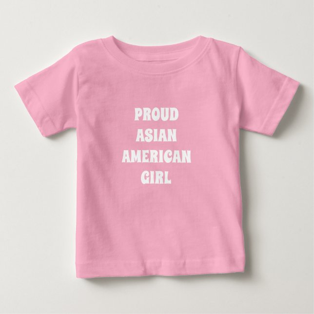Bebé Orgulloso Chica asiático-americano, camiseta de be (Anverso)
