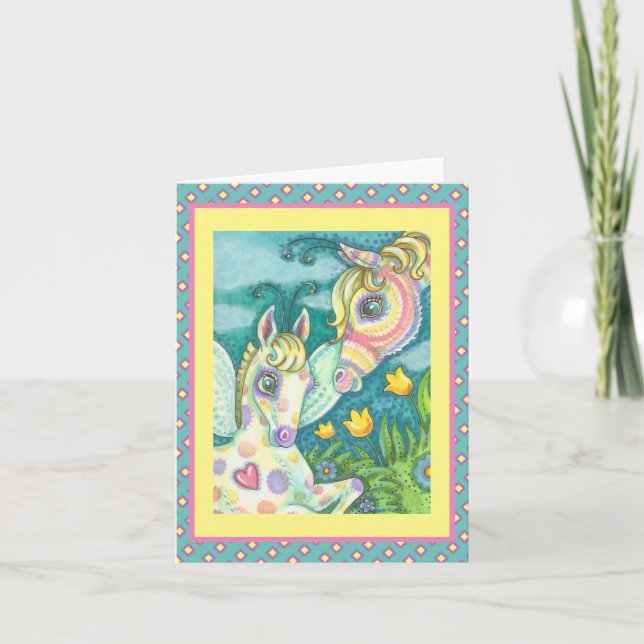BEBÉ ORIENTAL, CABALLO DE PRIMAVERA, TARJETA DE NO (Anverso)