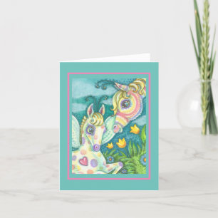 BEBÉ ORIENTAL, PONY DE PRIMAVERA, TARJETA DE NOTA