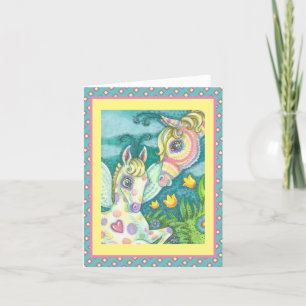 BEBÉ ORIENTAL, PONY DE PRIMAVERA, TARJETA DE NOTA
