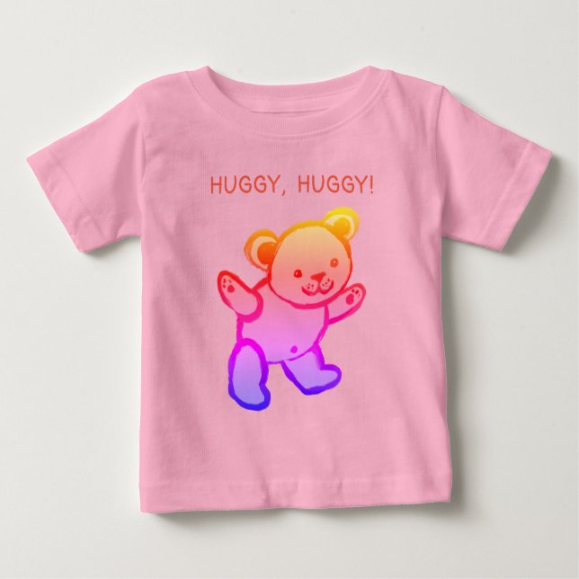 Bebé Oso de peluche colorido, HUGGY, HUGGY, Camiseta (Anverso)