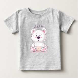 Bebé Oso de peluche de bonito dibujado a mano camiseta