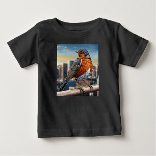 Bebé Pájaros en el Cable – Camiseta de Bandada de Dibuj