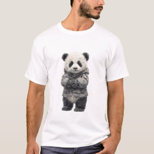 Bebé Panda Adorable en un Suéter de Punto Gris Aco