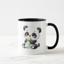 Bebé Panda Adorable Sosteniendo Taza de Café de Ba