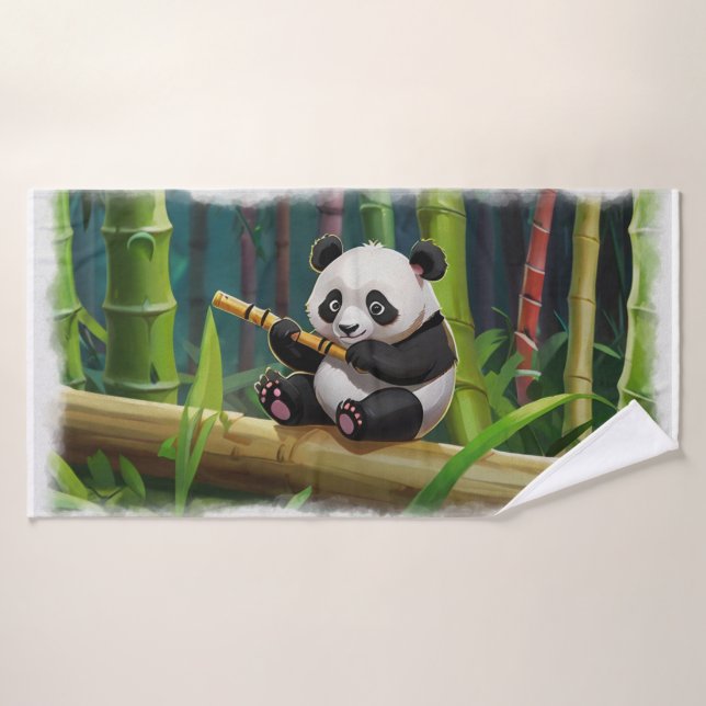 Bebé Panda Bear Art para niños (Toalla de baño)
