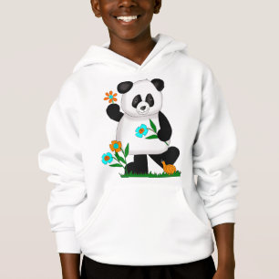 Bebé Panda Niños Con Flores 2