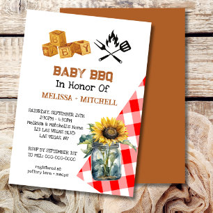 Bebé Parejas de BBQ Invitación temática de Baby Sh