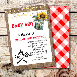Bebé Parejas de BBQ Invitación temática de Baby Sh
