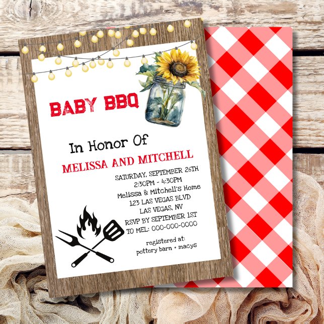 Bebé Parejas de BBQ Invitación temática de Baby Sh (Subido por el creador)