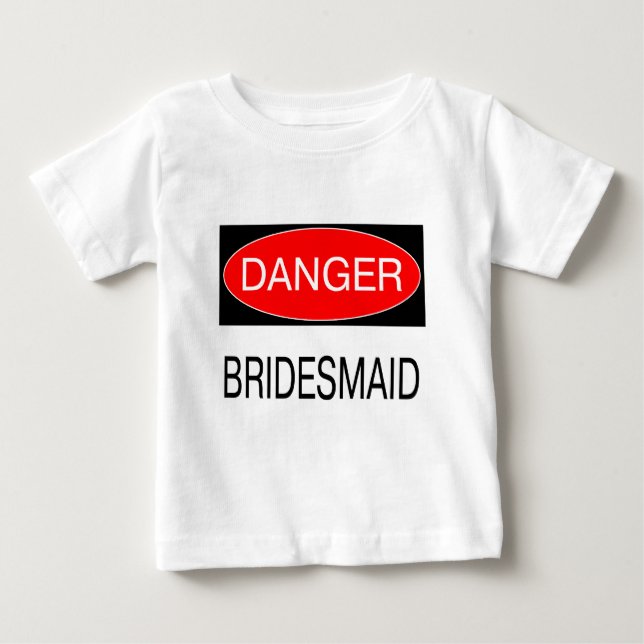 Bebé Peligro - Dama de Honor Camiseta Divertida de Boda (Anverso)