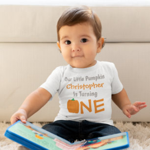 Bebé Pequeña Calabaza Primera Camiseta de cumpleaños