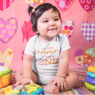 Bebé Pequeña Calabaza Primera Camiseta de cumpleaños