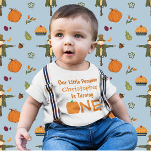 Bebé Pequeña Calabaza Primera Camiseta de cumpleaños