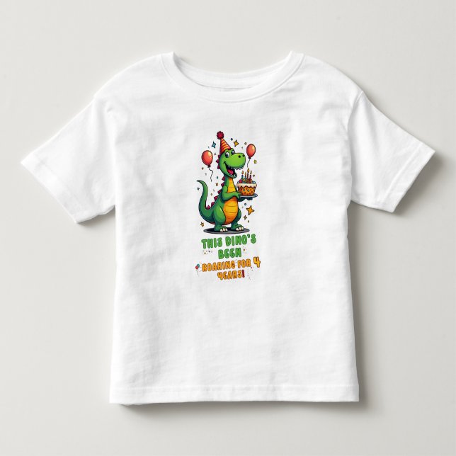 Bebé Pequeña camiseta de cumpleaños de dinosaurio para  (Anverso)