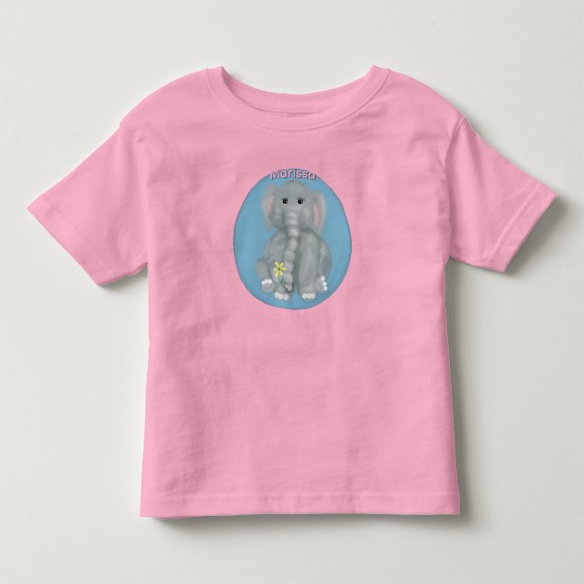 Bebé Pequeña camiseta de elefante lindo (Anverso)