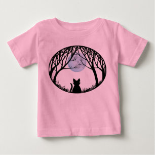 Bebé Pequeña camiseta de gato gordo de gato gordo negro