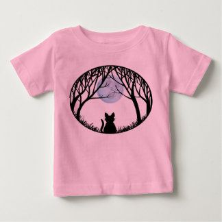 Bebé Pequeña camiseta de gato gordo de gato gordo negro