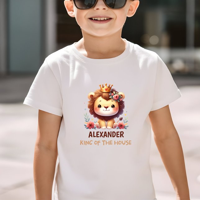 Bebé Pequeña camiseta de personalizable con león lindo (Subido por el creador)