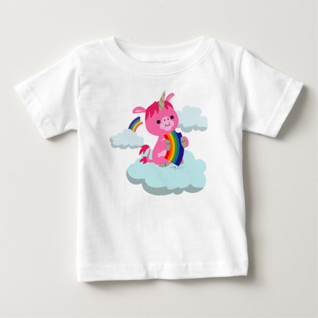 Bebé Pequeña camiseta de unicornio Personalizado que co (Anverso)