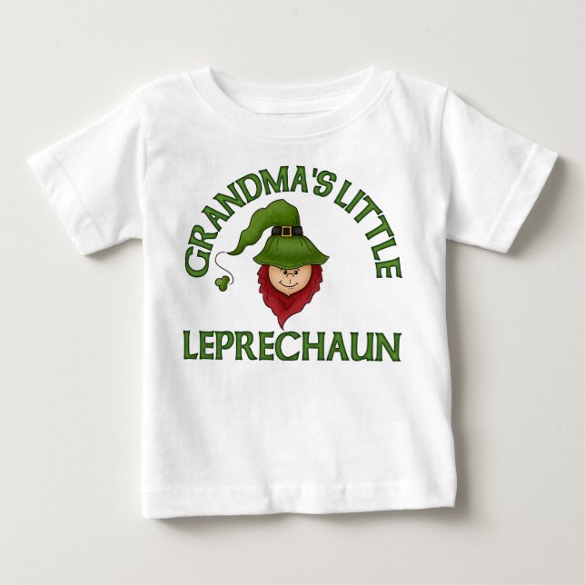 Bebé Pequeña camiseta del Leprechaun de la abuela (Anverso)