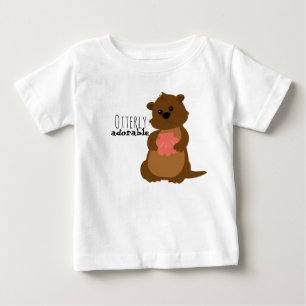 Bebé Pequeña camiseta dulce de la nutria