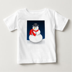 Bebé Pequeña y pequeña camiseta de un niño de nieve