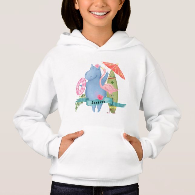 Bebé pequeño Hippo con nombre personalizado Flamin (Anverso)