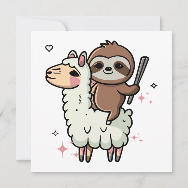 Bebé Perezoso y Llama Adorables  (Anverso)
