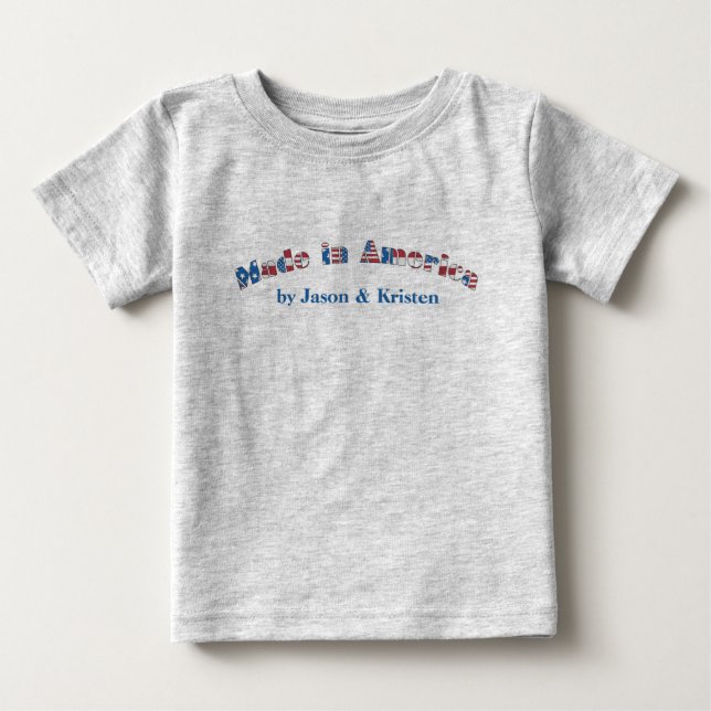 Bebé Personalizable hecho en camiseta del niño de (Anverso)