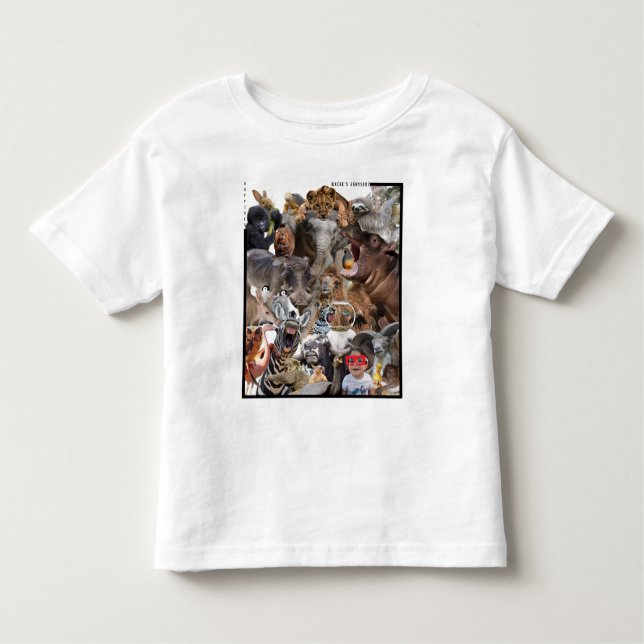 Bebé Personalización de la camiseta de animales salvaje (Anverso)