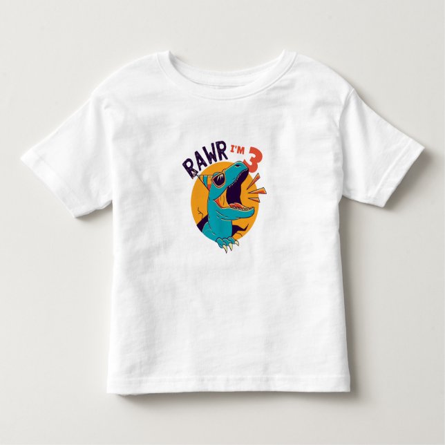 Bebé Personalizado Age Dinosaur Roar Soy Camiseta de Cu (Anverso)