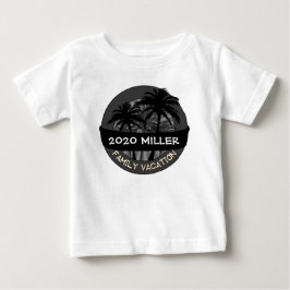 Bebé Personalizado de palmera negra año camiseta de vac