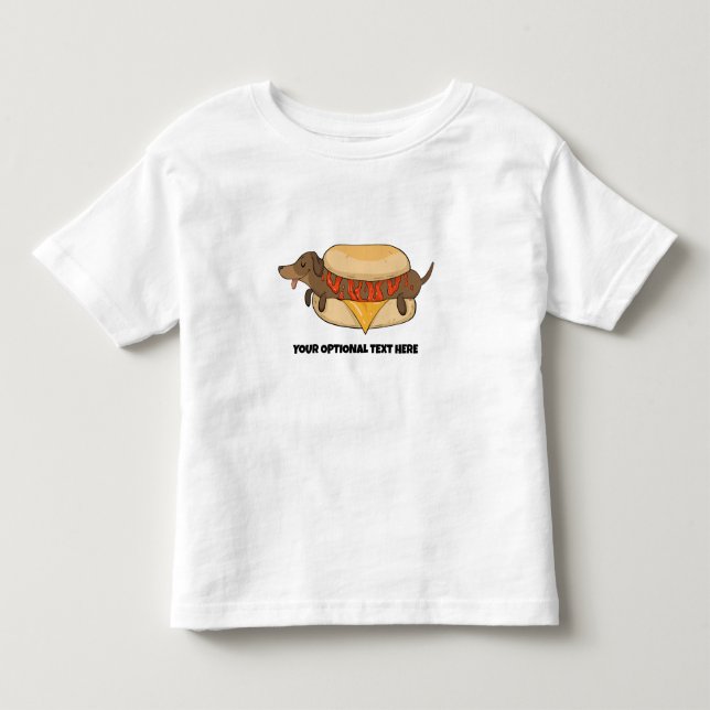 Bebé Personalizado Texto Camiseta De Perro Caliente (Anverso)