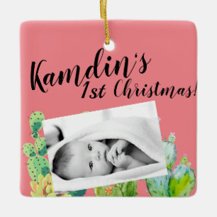 Bebé personalizado XMAS Ornamento Bohemian Cactus