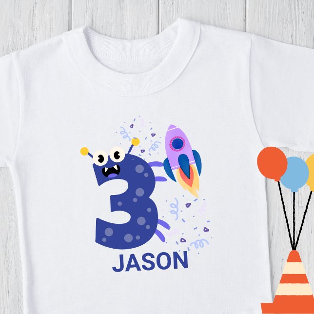 Bebé ¡PERSONALÍZALO! Camiseta de cumpleaños de Monstruo (Subido por el creador)