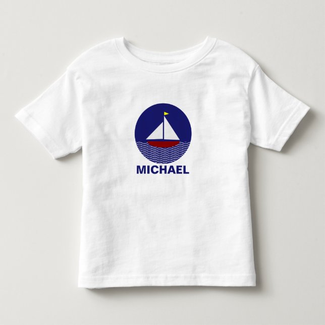 Bebé Personalizar la camiseta de barco de vela (Anverso)