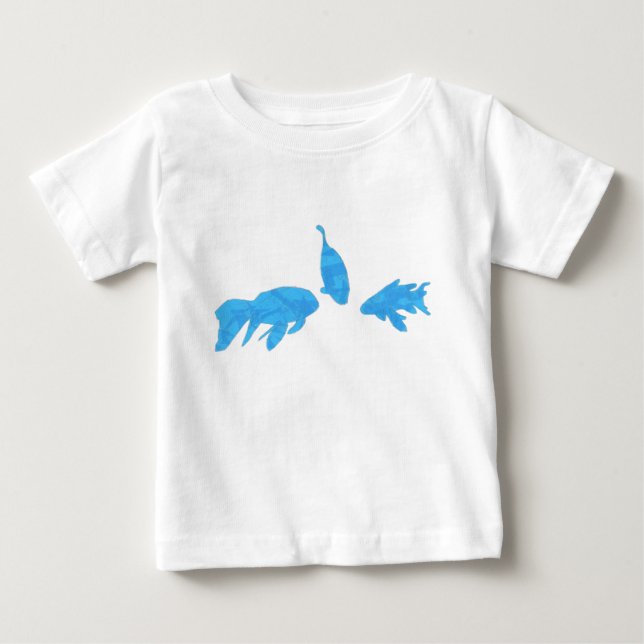 Bebé Pescado de Koi, camiseta abstracta de cinta azul (Anverso)