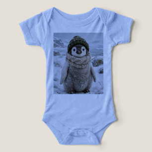 Bebé Pingüino Adorable con Bufanda de Invierno