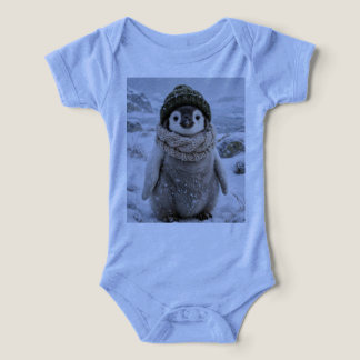 Bebé Pingüino Adorable con Bufanda de Invierno