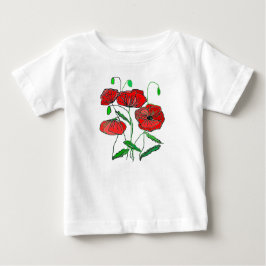 Bebé Pintura de una camiseta para bebés amapola