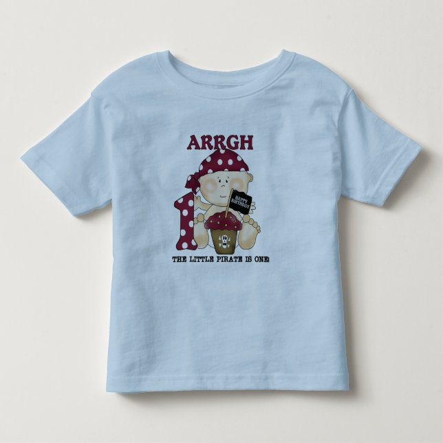 Bebé Pirata Primera camisetas de cumpleaños y rega (Anverso)