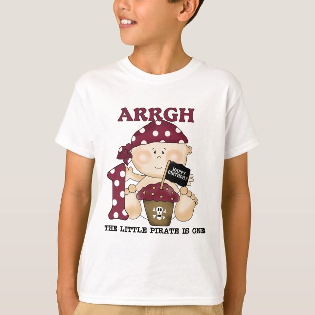 Bebé Pirata Primera camisetas de cumpleaños y rega (Anverso)