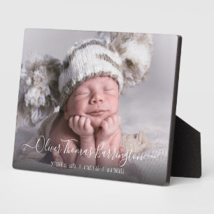 Bebé, placa de estadísticas de natalidad