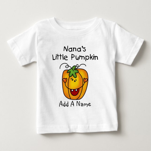 Bebé Poca camiseta de la calabaza de Nana personalizada (Anverso)