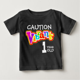 Bebé Precaución vibrante camiseta de un niño pequeño de
