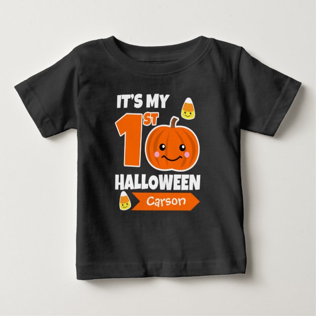 Bebé Primera camiseta de Halloween del personalizado be (Anverso)