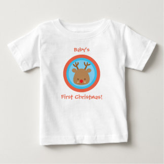 Bebé Primera camiseta de Navidad Rudolf del navidad
