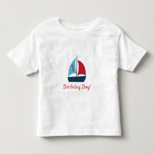 Bebé Primera camiseta del barco de vela del cumpleaños