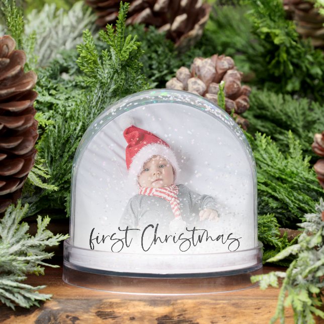 Bebé Primera Navidad 2 Fotos Nombre y año (Invierno)